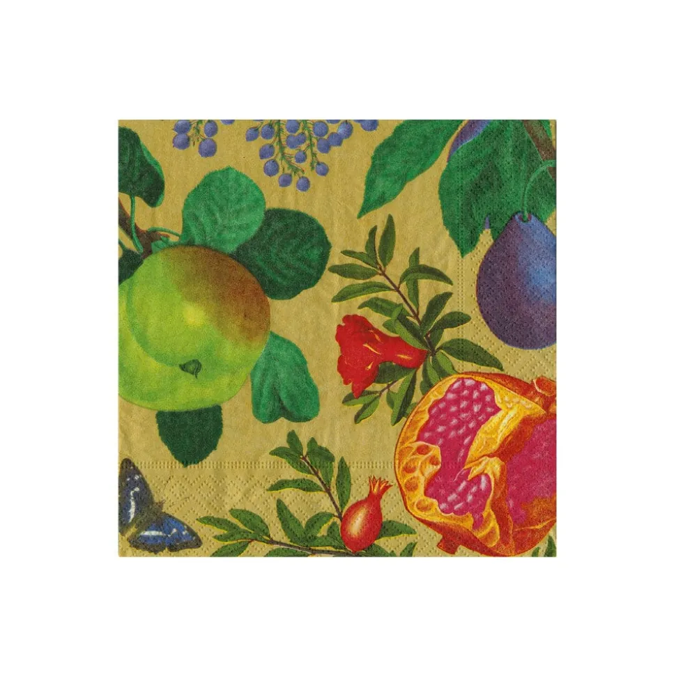 Royal Orchard Gold 2 Cocktail Napkins - includes 12 Cocktail Napkins