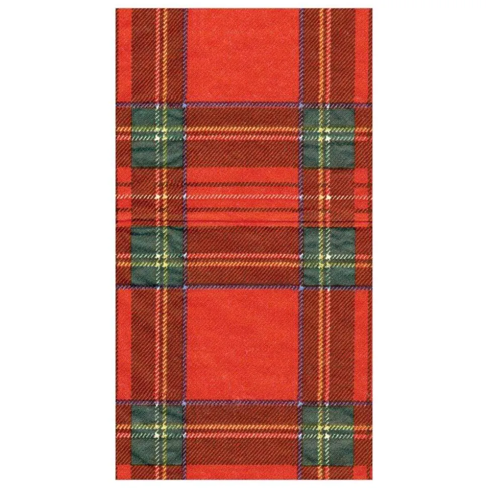 Royal Plaid Paper Guest Towel Napkins - 15 Per Package