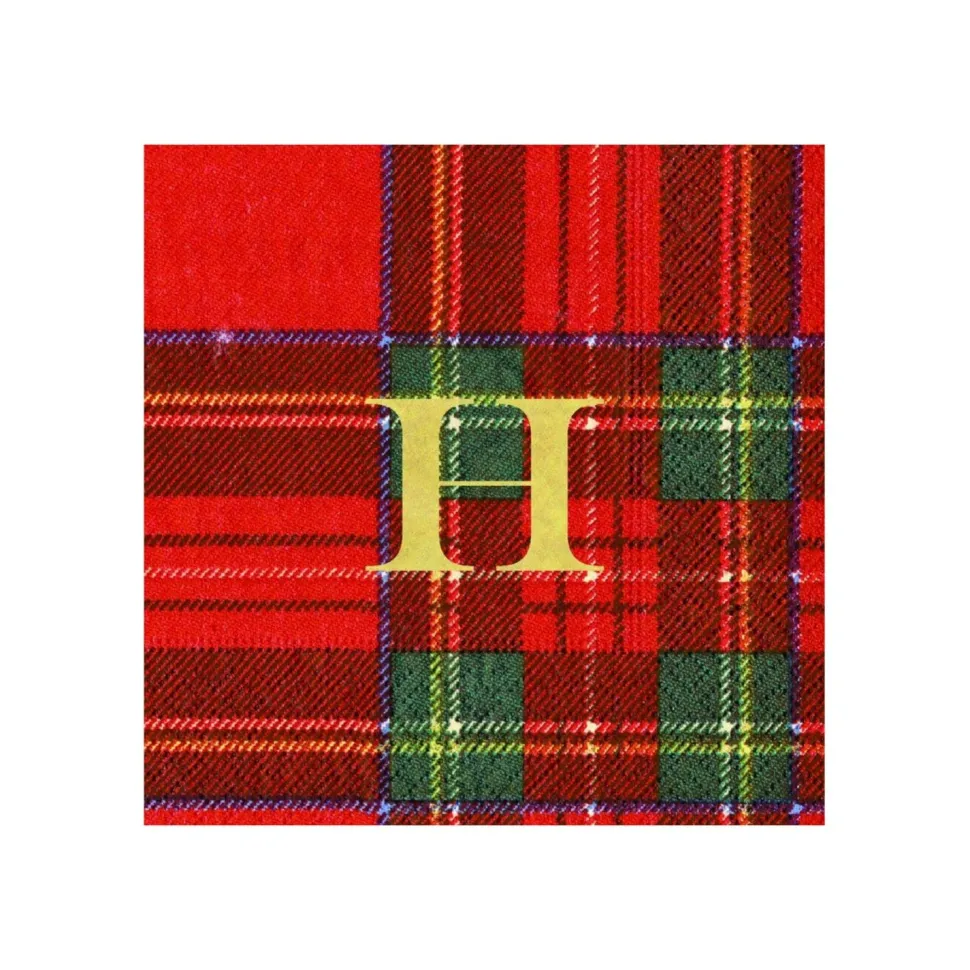 Royal Plaid Personalized Cocktail Napkins