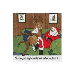 Santa At Home Cocktail Napkins - includes 20 Cocktail Napkins