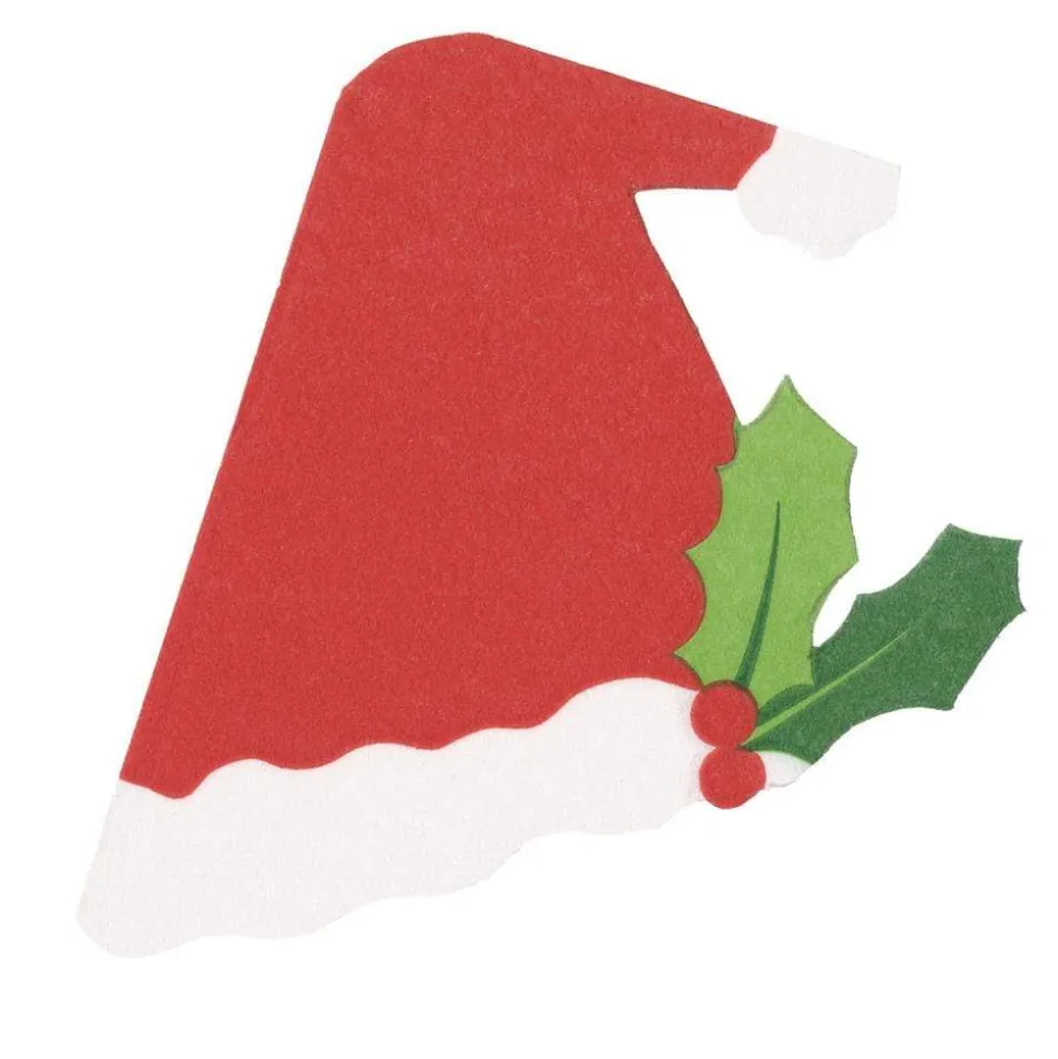 Santa Hat Die-Cut Paper Linen Party Napkins - 15 Per Package - 2 Packages