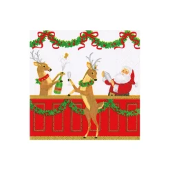 Santa's Bar Boxed Cocktail Napkins - includes 12 Boxed Cocktail Napkins