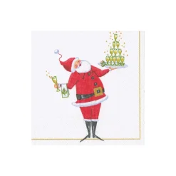 Santa Serving Drinks Boxed Cocktail Napkins - 40 Per Box
