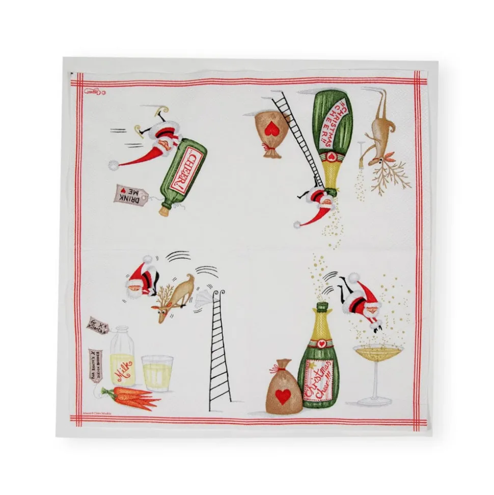 Santa Splash Cocktail Napkins - 20 Per Package