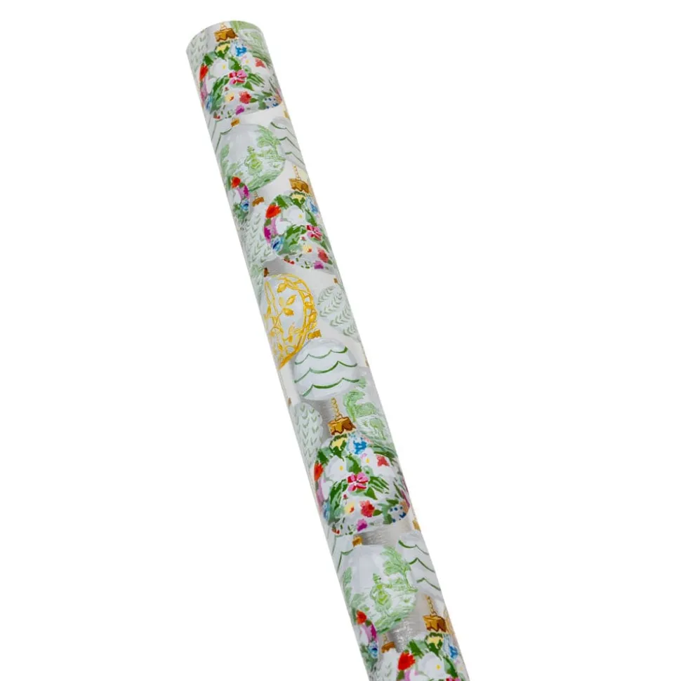 Savannah Silver Embossed Foil Gift Wrap - One 30" x 6' Roll