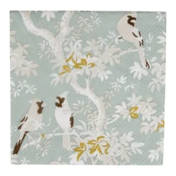 Scenic Songbirds Celadon Cocktail Napkins - 20 Per Package