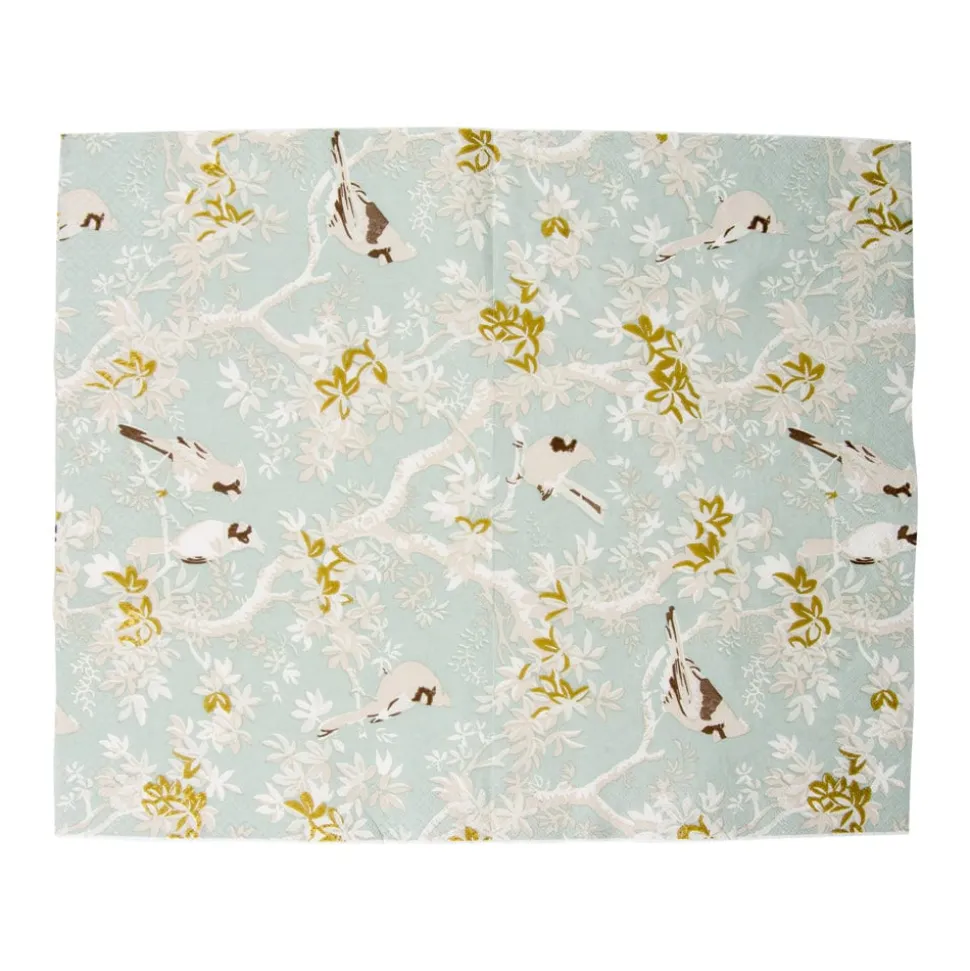 Scenic Songbirds Celadon Guest Towel Napkins - 15 Per Package