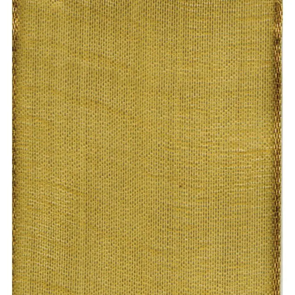 Sheer Gold Wired Ribbon - 9 Yard Spool