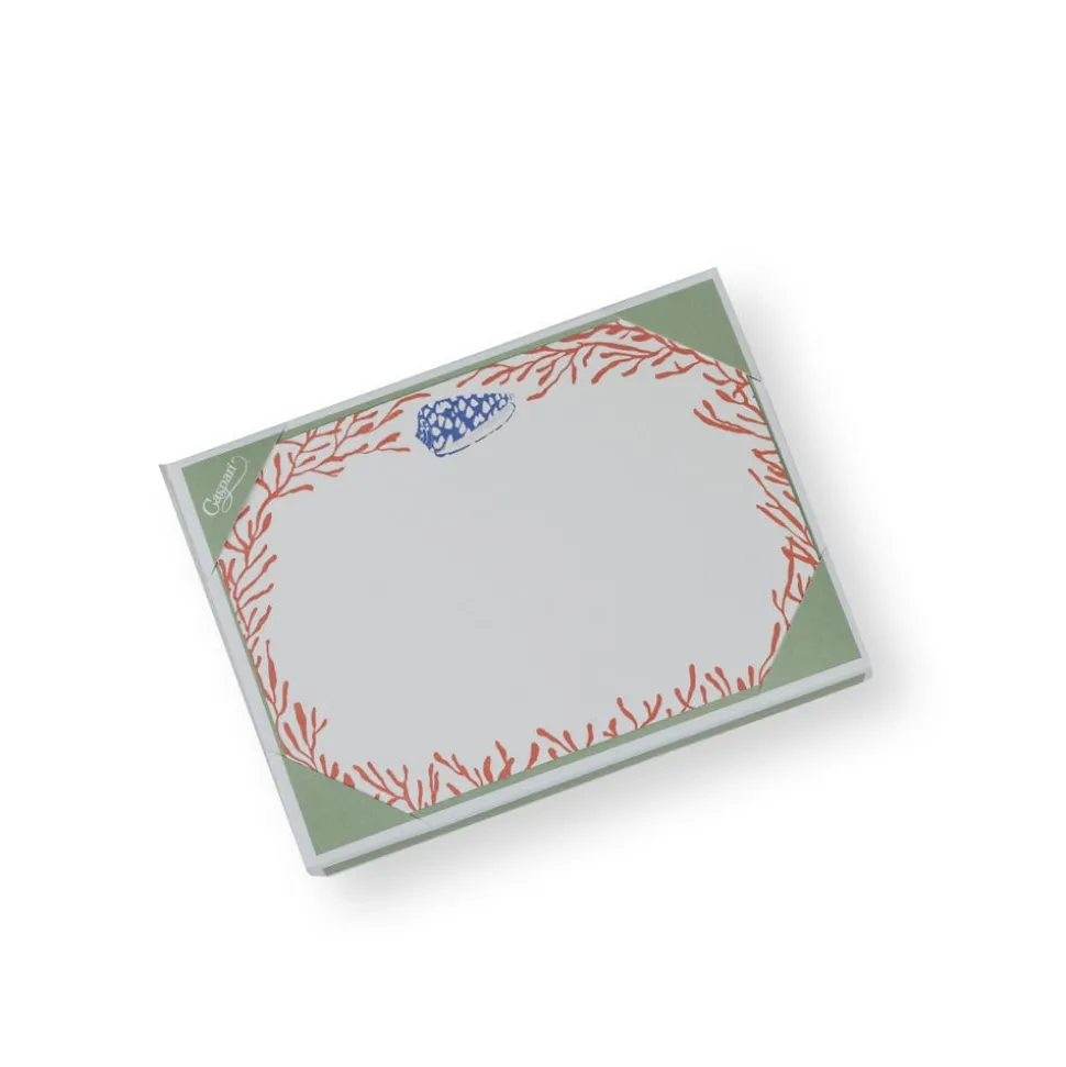Shell And Coral Correspondence Cards - 12 Per Package