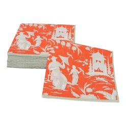 Silk Road Toile Mandarin Boxed Cocktail Napkins - 40 Per Box