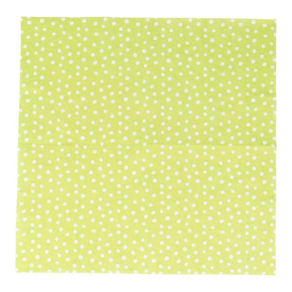 Small Dots Spring Green Luncheon Napkins - 20 Per Package