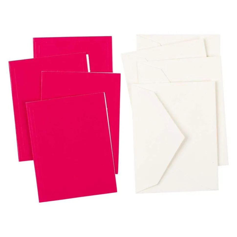 Solid Gift Enclosure Cards in Fuchsia - 4 Mini Cards & 4 Envelopes
