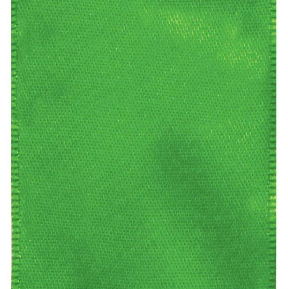 Solid Green Satin Wired Ribbon - 9 Yard Spool