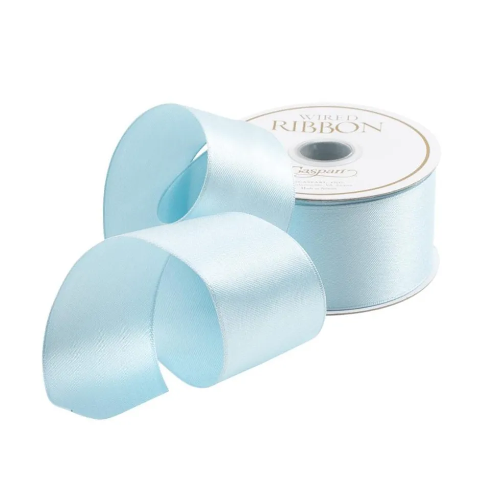 Solid Light Blue Wired Ribbon - 10 Yard Spool