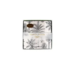 Southern Palms Flax & White Boxed Cocktail Napkins - 40 Per Box