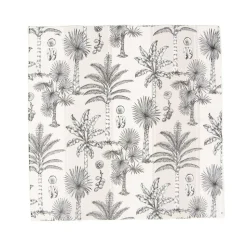 Southern Palms Flax & White Cocktail Napkins - 20 Per Package