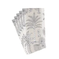 Southern Palms Flax & White Guest Towel Napkins - 15 Per Package