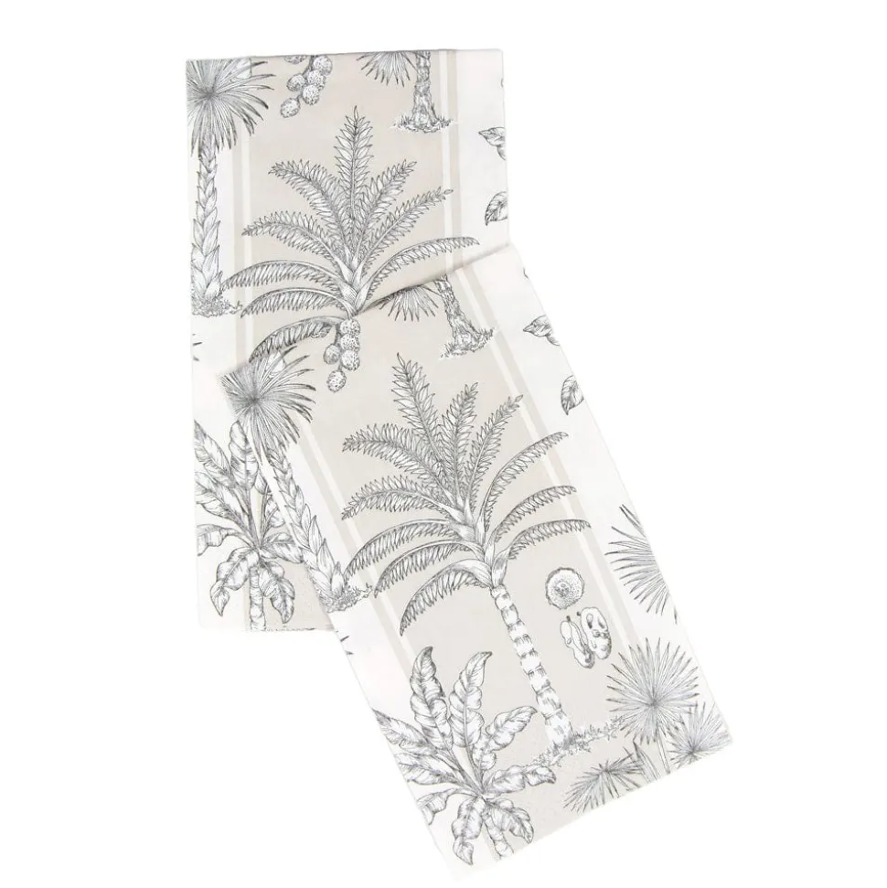 Southern Palms Flax & White Guest Towel Napkins - 15 Per Package
