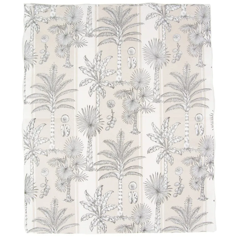 Southern Palms Flax & White Guest Towel Napkins - 15 Per Package