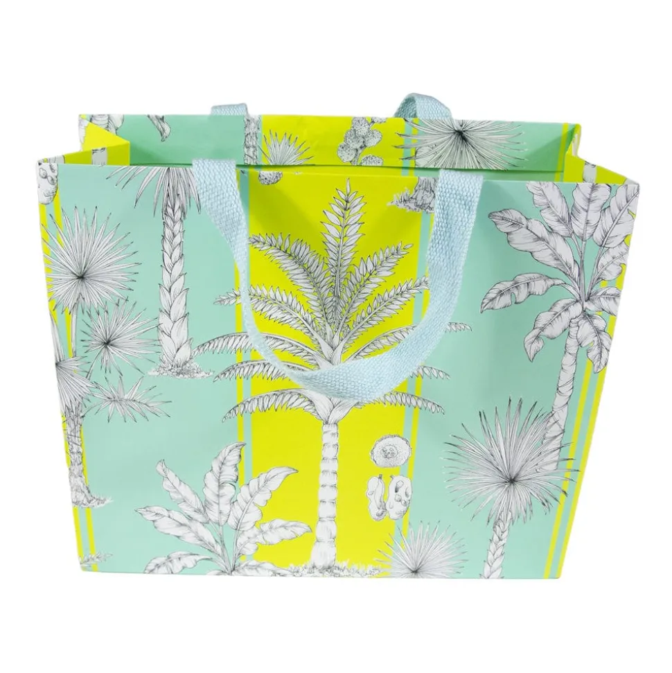 Southern Palms Turquoise & Lime Large Gift Bags - 1 Each