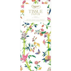Sprigged Silk Tissue Paper in White - 4 Sheets Included