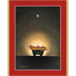 Star And Creche Boxed Christmas Cards - 16 Christmas Cards & 16 Envelopes