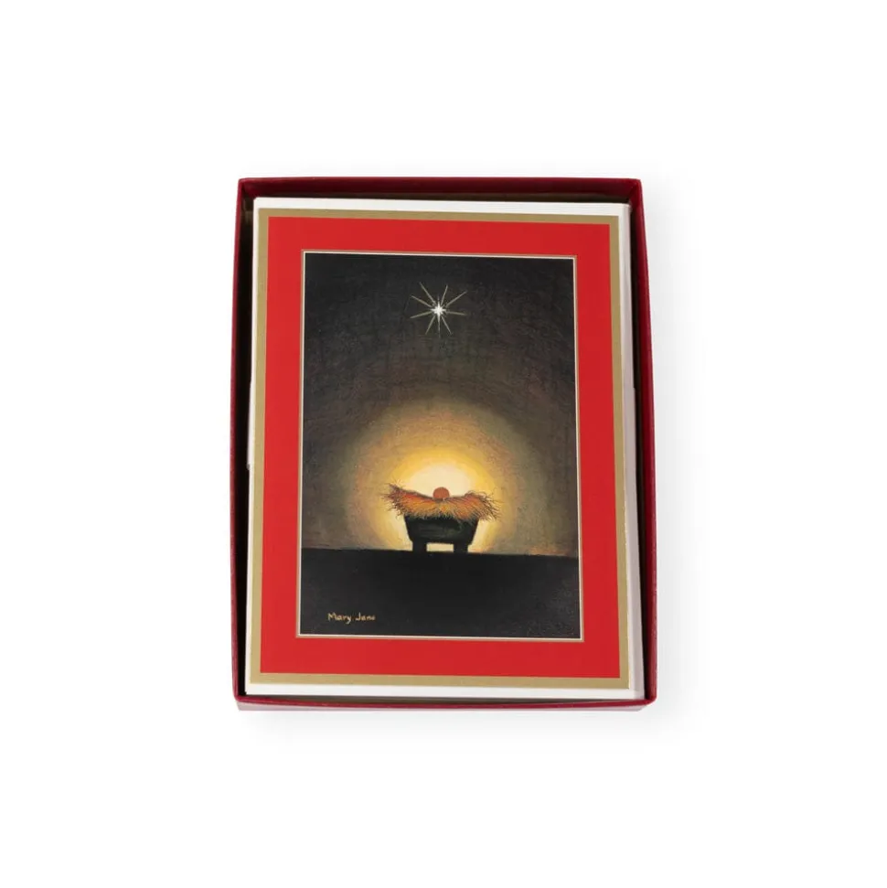 Star and Creche Classic Boxed Christmas Cards - includes 15 cards & envelopes