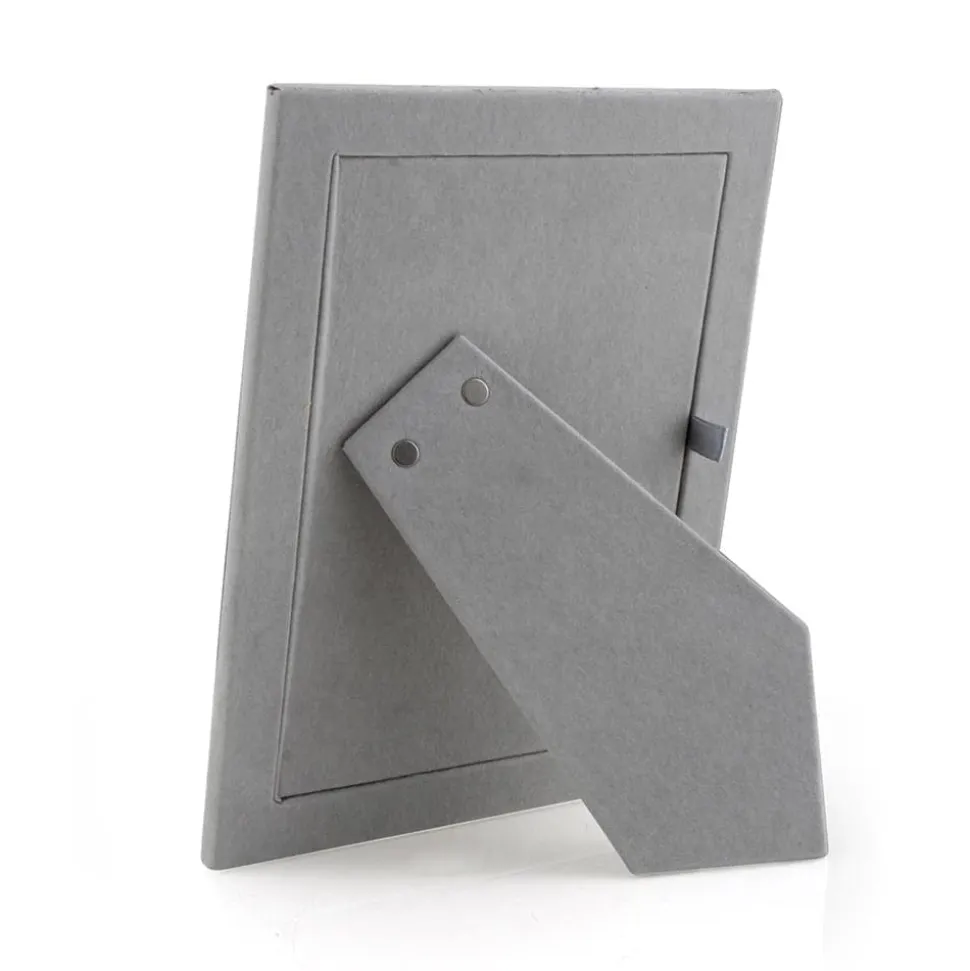 Stone Grey Enamel 4" x 6" Picture Frame with Silver Trim - 1 Each