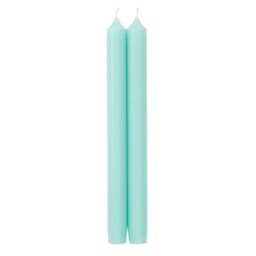 Straight Taper 10" Candles in Aqua - 2 Candles Per Package, 6 Packages Included