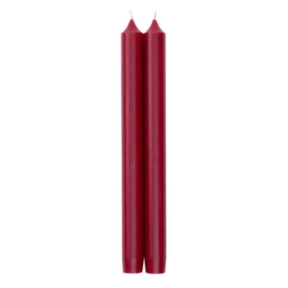 Straight Taper 10" Candles in Cranberry - 2 Candles Per Package, 6 Packages Included