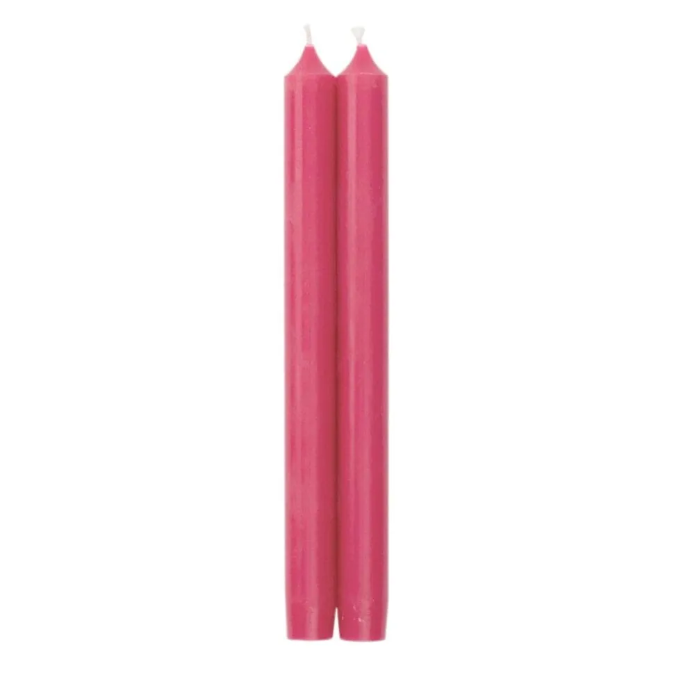 Straight Taper 10" Candles in Fuchsia - 2 Candles Per Package, 6 Packages Included