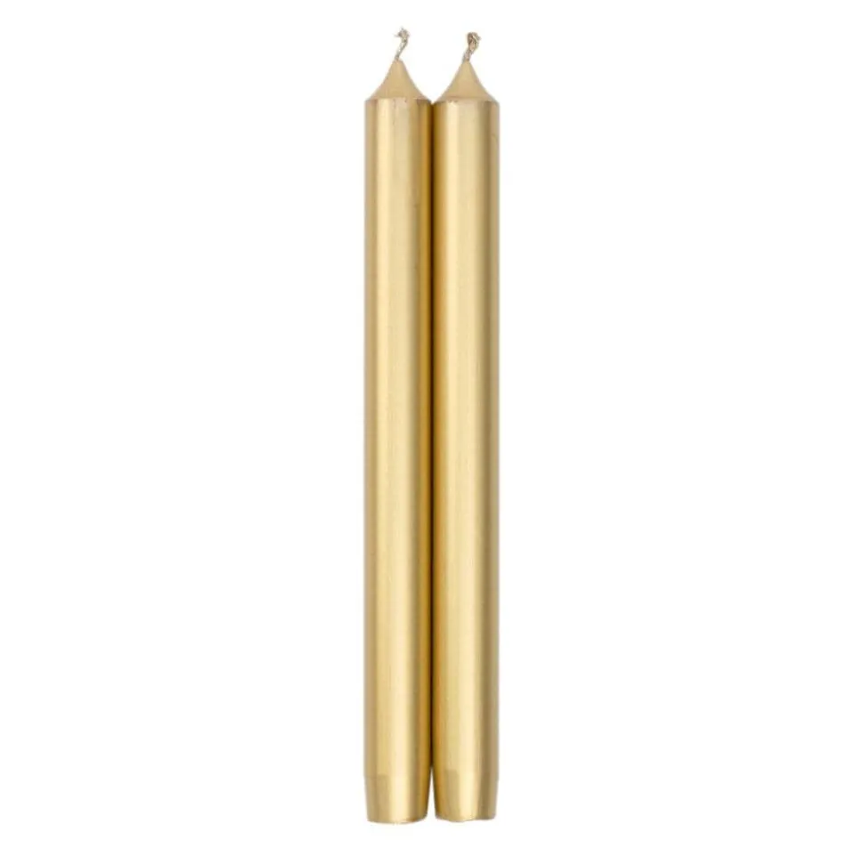 Straight Taper 10" Candles in Gold - 2 Candles Per Package, 6 Packages Included