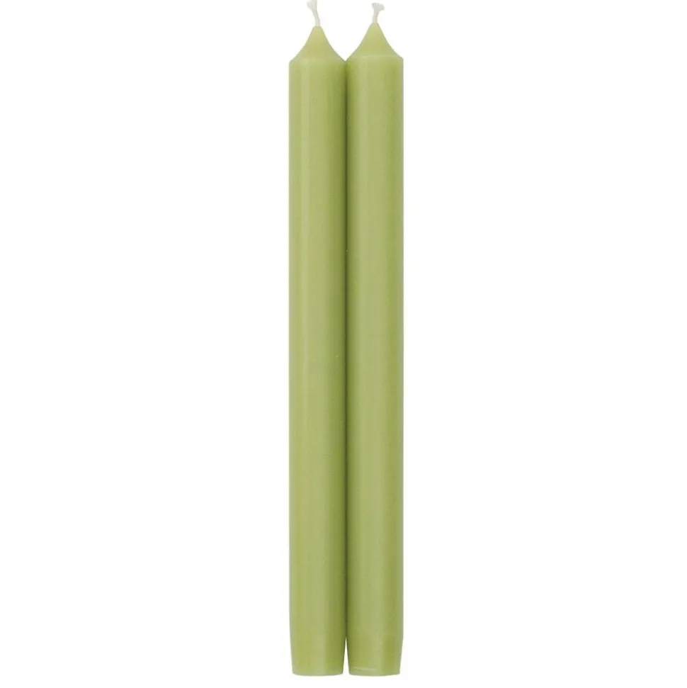 Straight Taper 12" Candles in Moss Green - 2 Candles Per Package