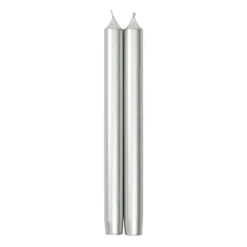Straight Taper 10" Candles in Silver - 4 Candles