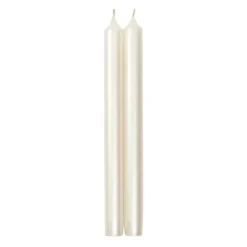Straight Taper 10" Candles in White Pearlescent - 4 Candles