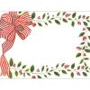 Striped Bow And Greenery Adhesive Labels - 12 Per Package