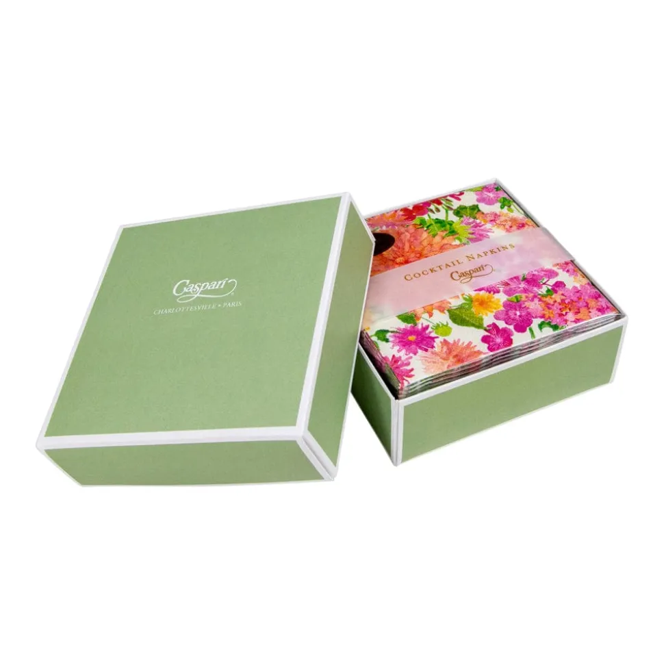 Summer Blooms Boxed Paper Cocktail Napkins - 40 Per Box