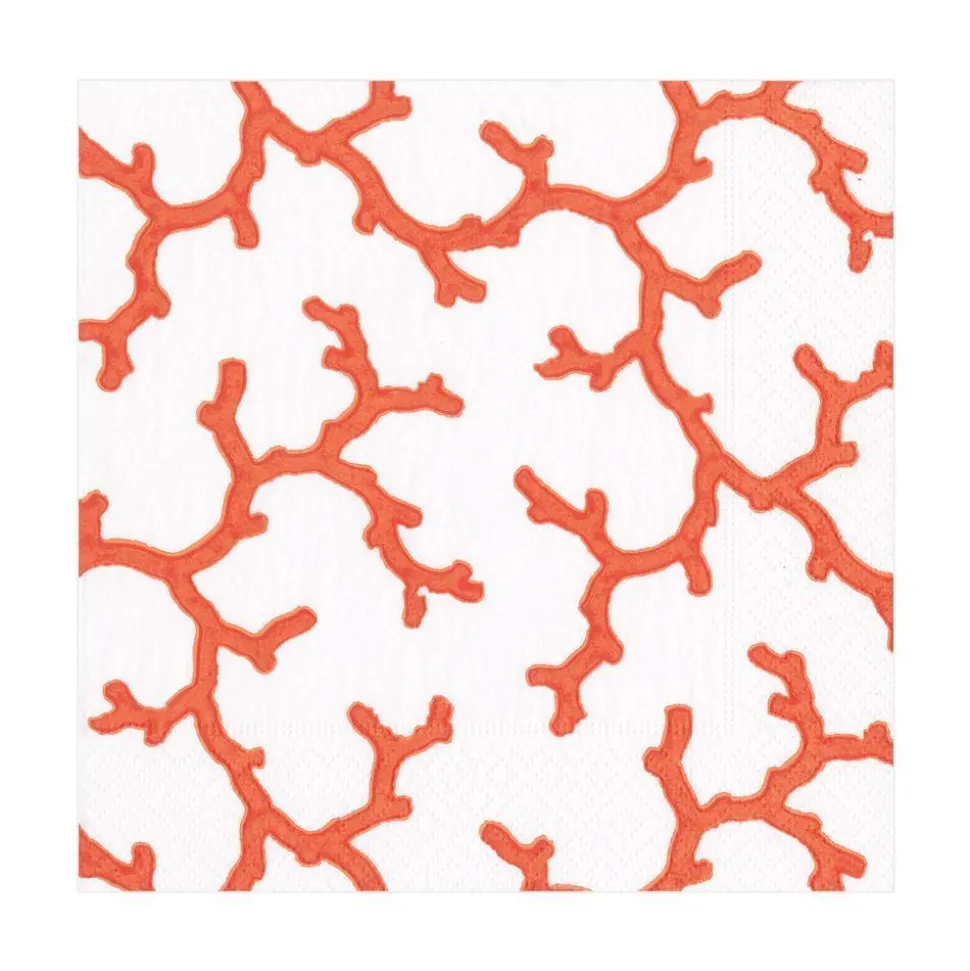 The Coral Sea Paper Luncheon Napkins in Coral - 20 Per Package
