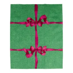 Tied With A Bow Green & Plum Guest Towel Napkins - 15 Per Package