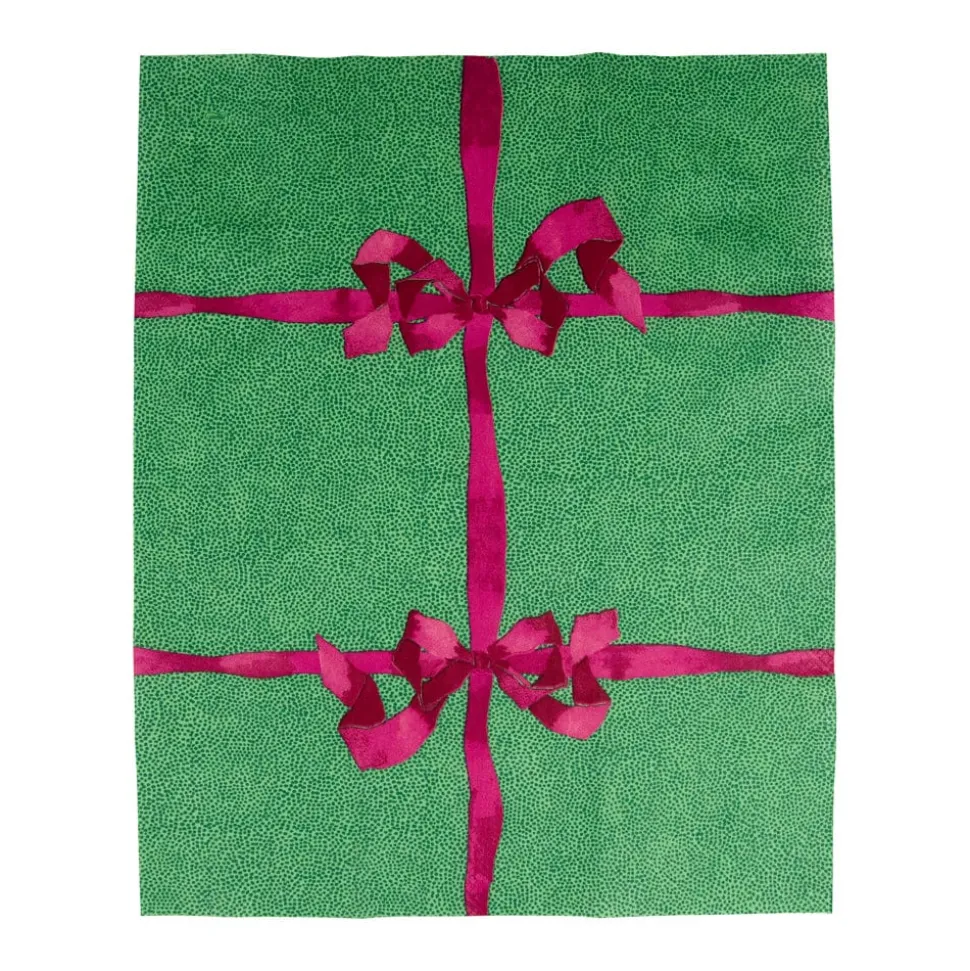 Tied With A Bow Green & Plum Guest Towel Napkins - 15 Per Package