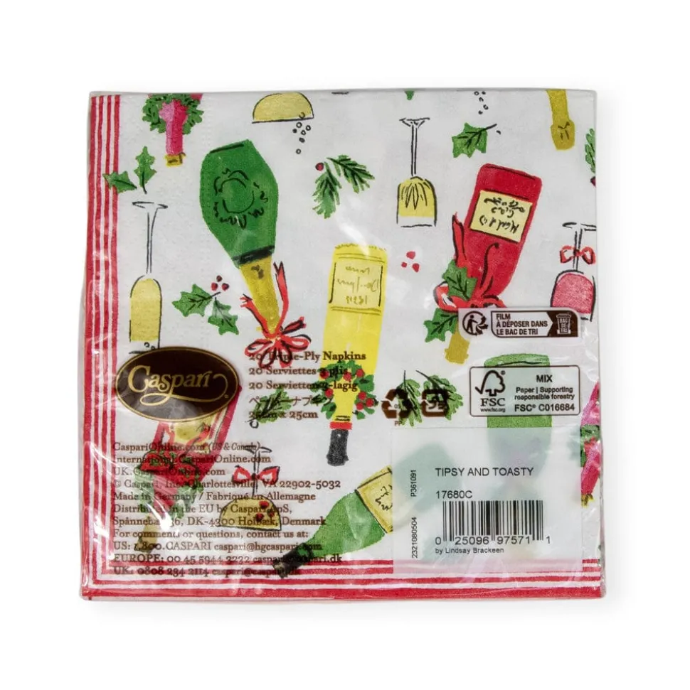 Tipsy And Toasty Cocktail Napkins - 20 Per Package
