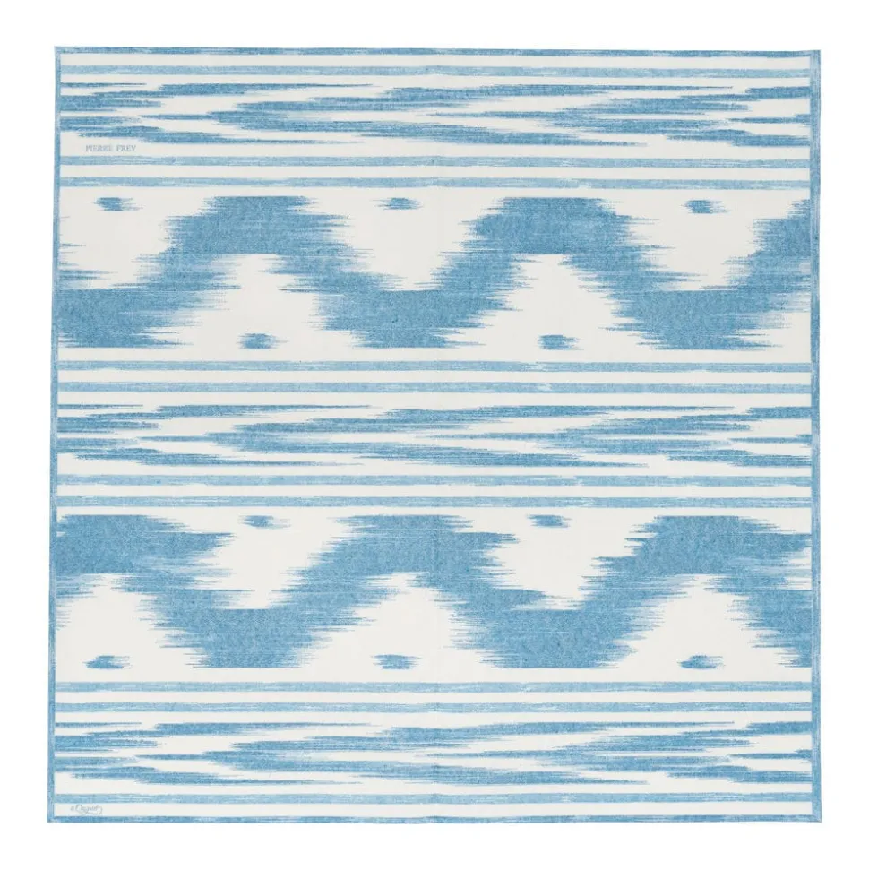 Toile De Nantes Blue Paper Linen Dinner Napkins - 12 Per Package
