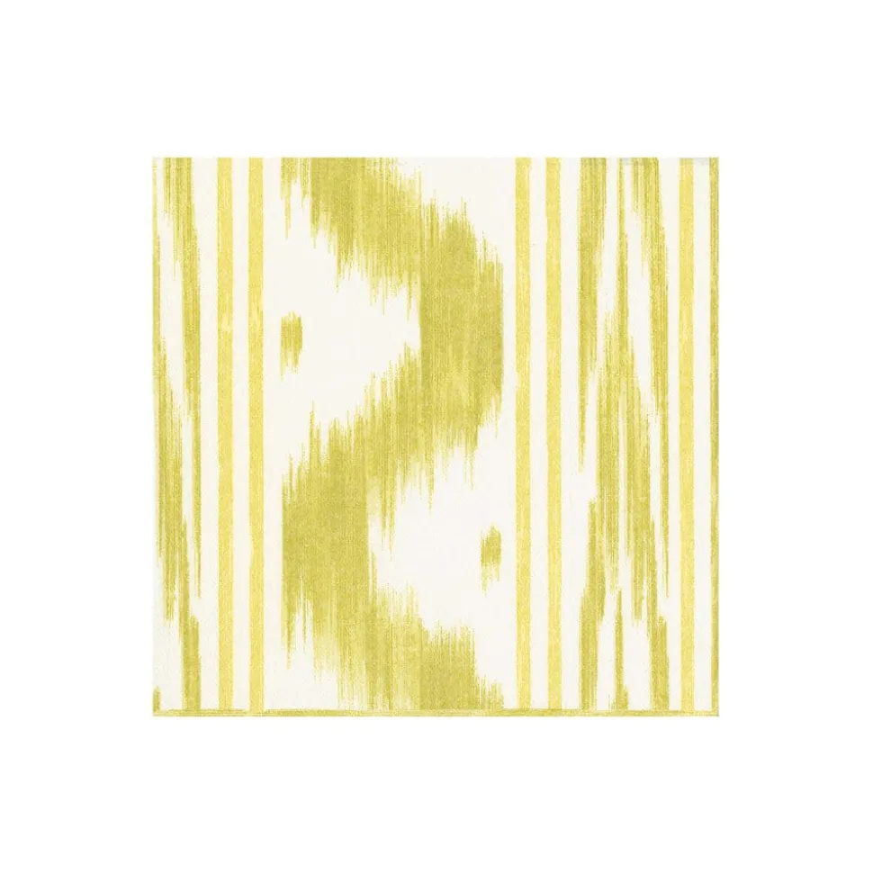 Toile De Nantes Yellow Paper Linen Boxed Cocktail Napkins - 15 Per Package