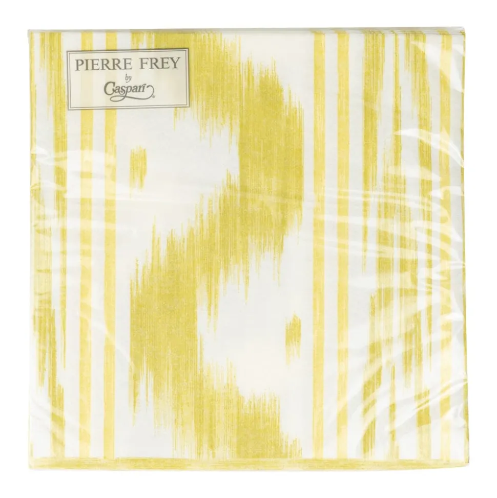 Toile De Nantes Yellow Paper Linen Luncheon Napkins - 15 Per Package