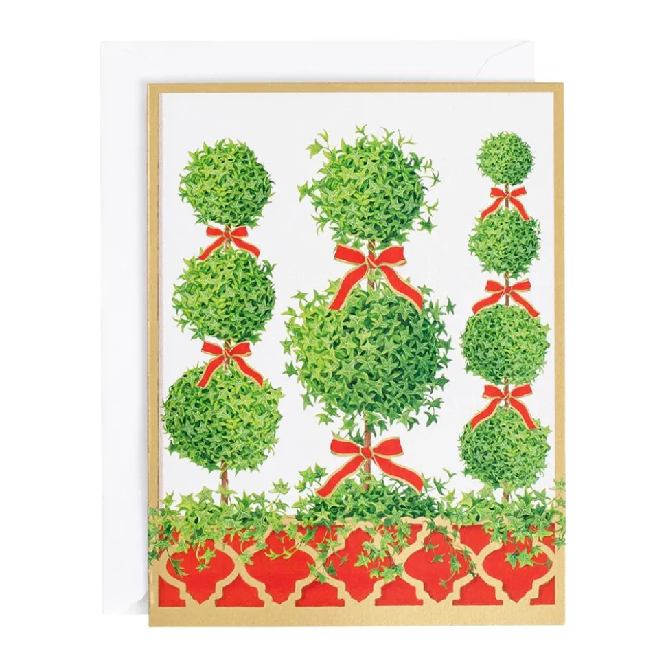 Topiaries Classic Boxed Christmas Cards - includes 15 cards & envelopes
