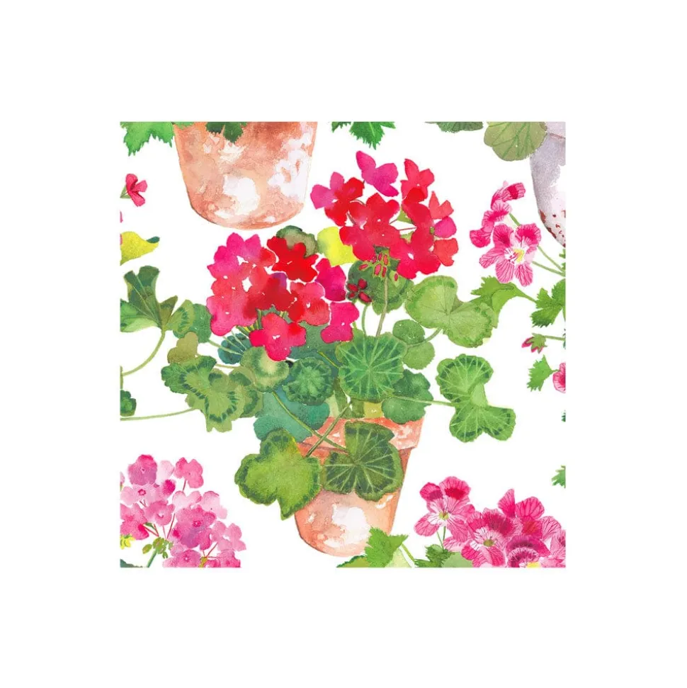 Trailing Geranium Paper Cocktail Napkins - 20 Per Package