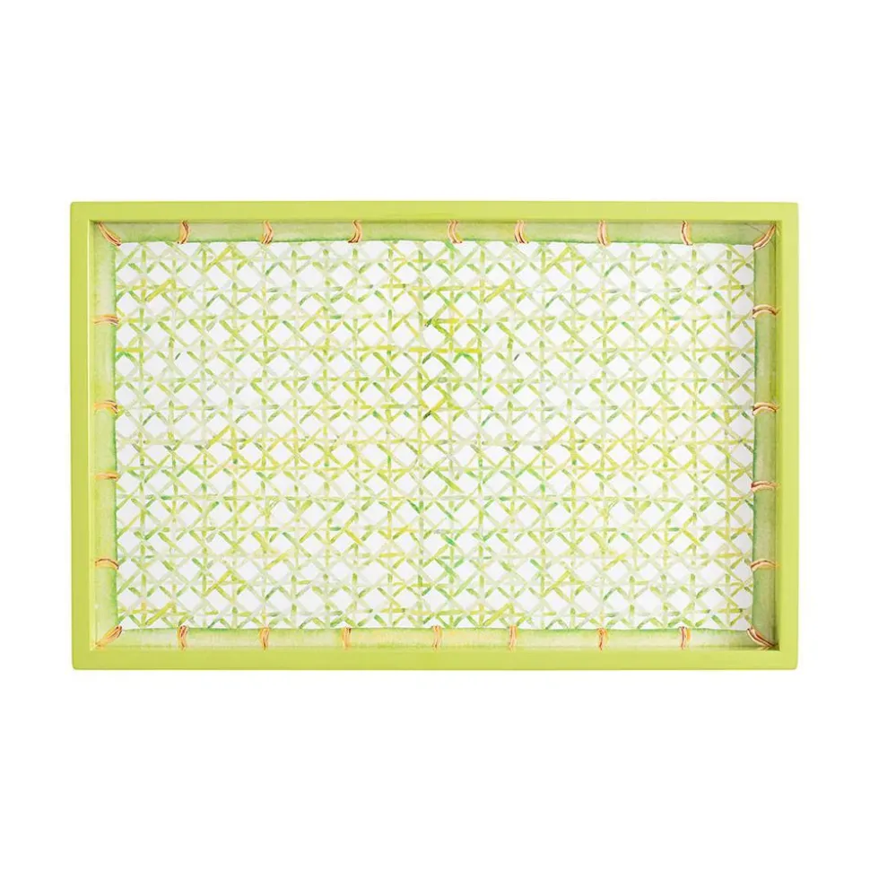 Trellis Lacquer Vanity Tray in Green - 1 Each