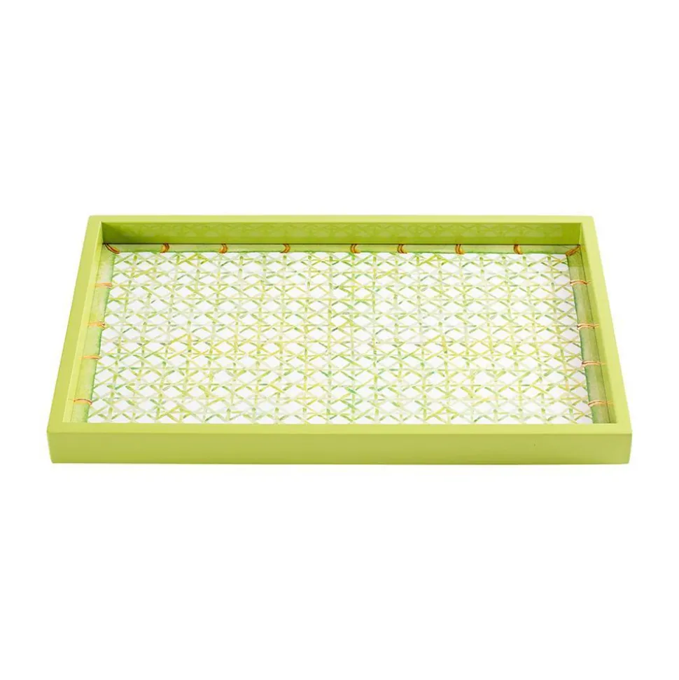 Trellis Lacquer Vanity Tray in Green - 1 Each