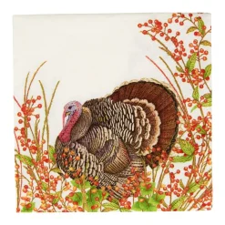 Turkey And Berries Cocktail Napkins - 20 Per Package