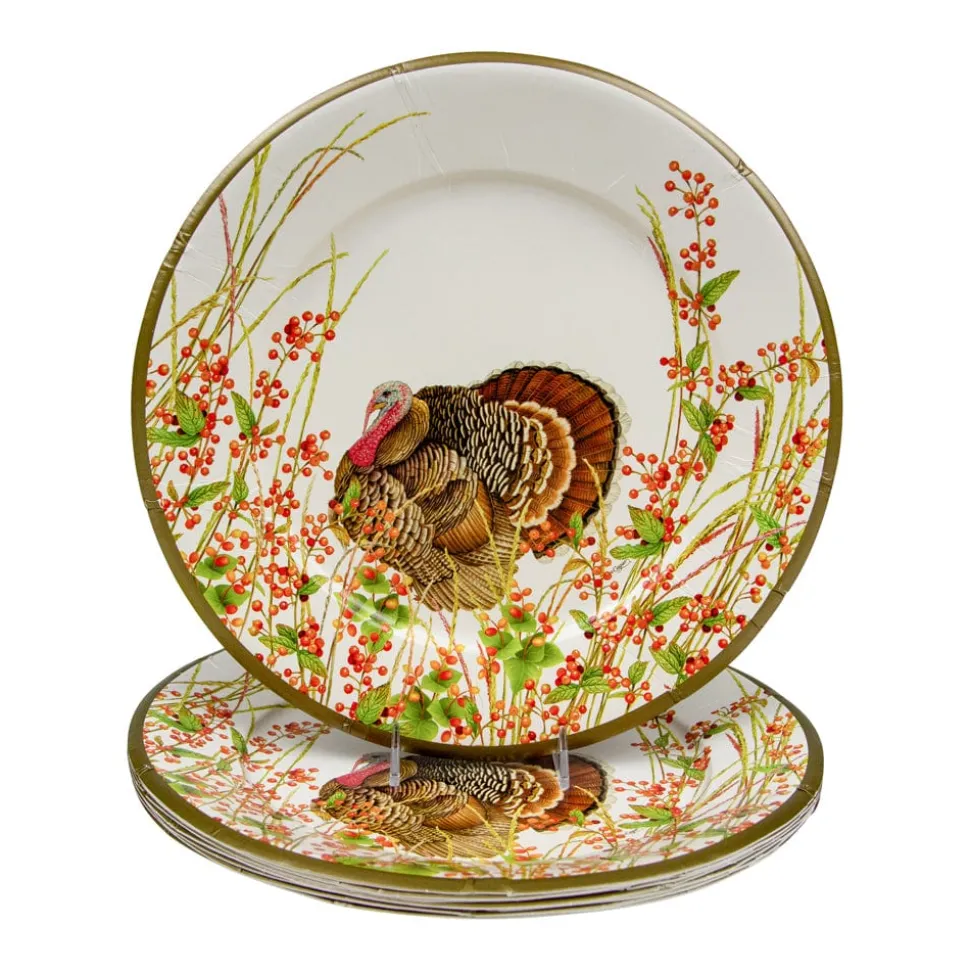 Turkey And Berries Dinner Plates - 8 Per Package